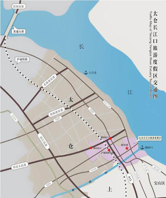 浏河镇（即长江口旅游度假区）交通图